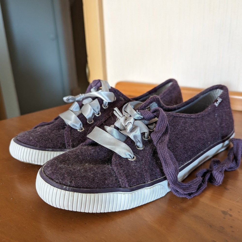 Purple Keds - Womens 8 - wool blend sneakers